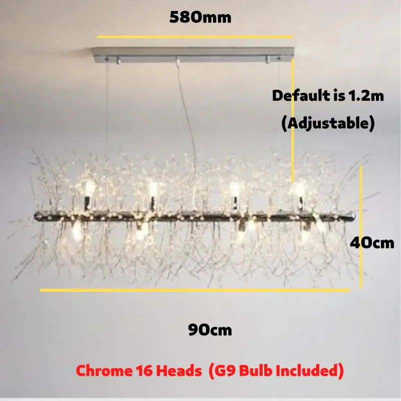 Modern gold decorbites dandelion led chandelier living room light