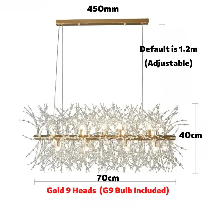 Modern gold decorbites dandelion led chandelier living room light
