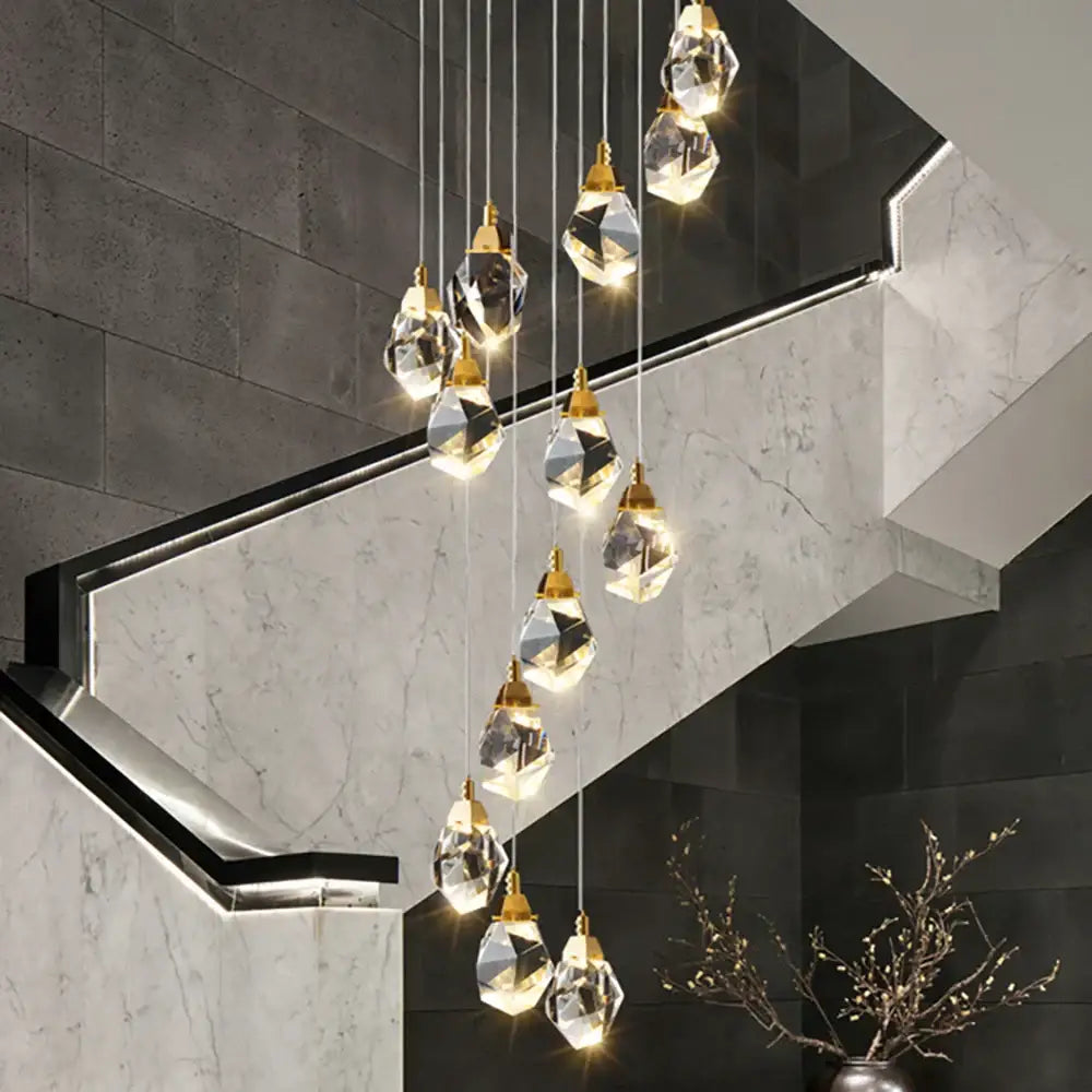 DecorBites™ Diamond Crystal LED Ceiling Chandelier for Home Decor