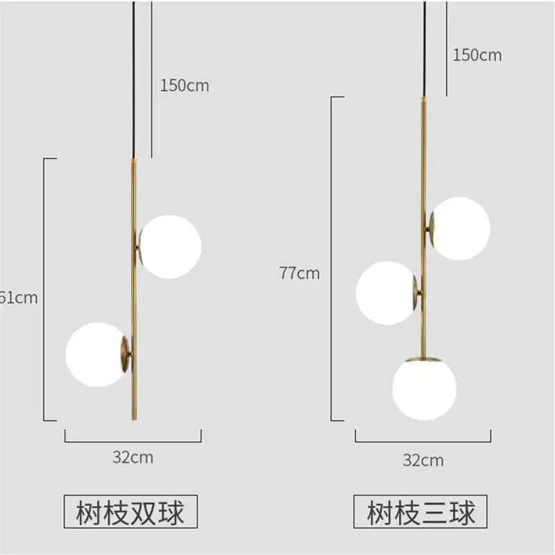 DecorBites™ Glass Ball LED Pendant Light for Modern Living Spaces