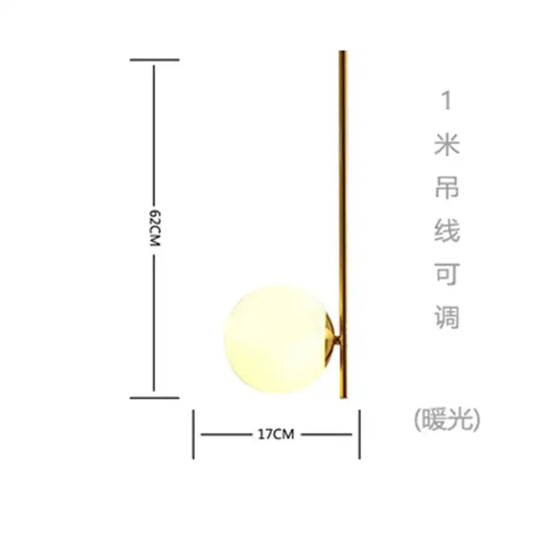 DecorBites™ Glass Ball LED Pendant Light for Modern Living Spaces