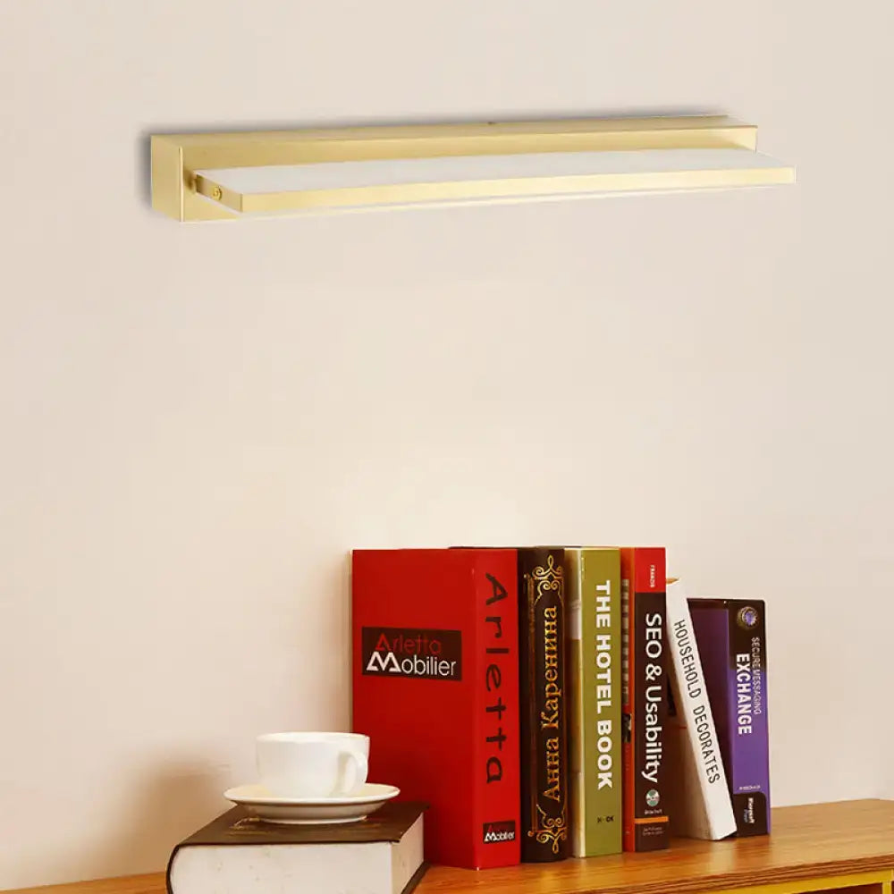 Modern gold rectangular led wall sconce bedroom acrylic shade