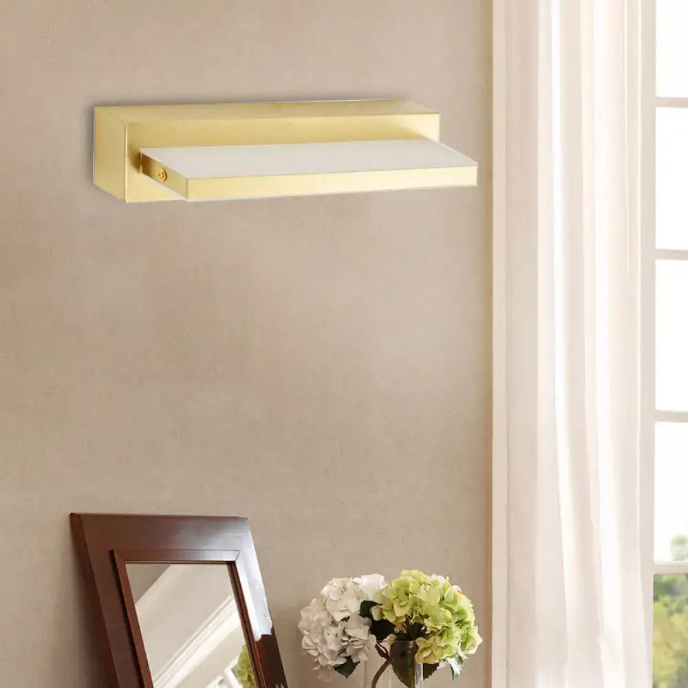 Modern gold rectangular led wall sconce bedroom acrylic shade