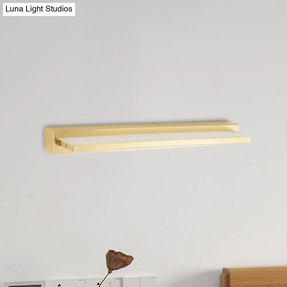 Modern gold rectangular led wall sconce bedroom acrylic shade