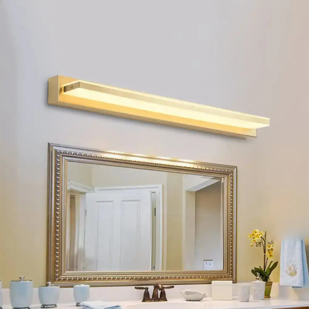 Modern gold rectangular led wall sconce bedroom acrylic shade