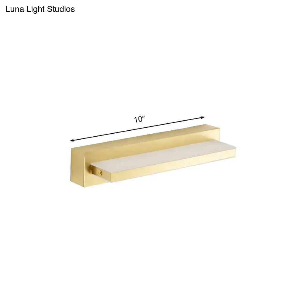 Modern gold rectangular led wall sconce bedroom acrylic shade