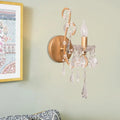 Modern gold & silver crystal drop sconce light living room decor