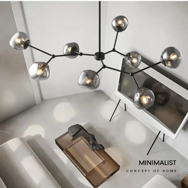 Modern gray lava glass chandelier dining room led pendant light