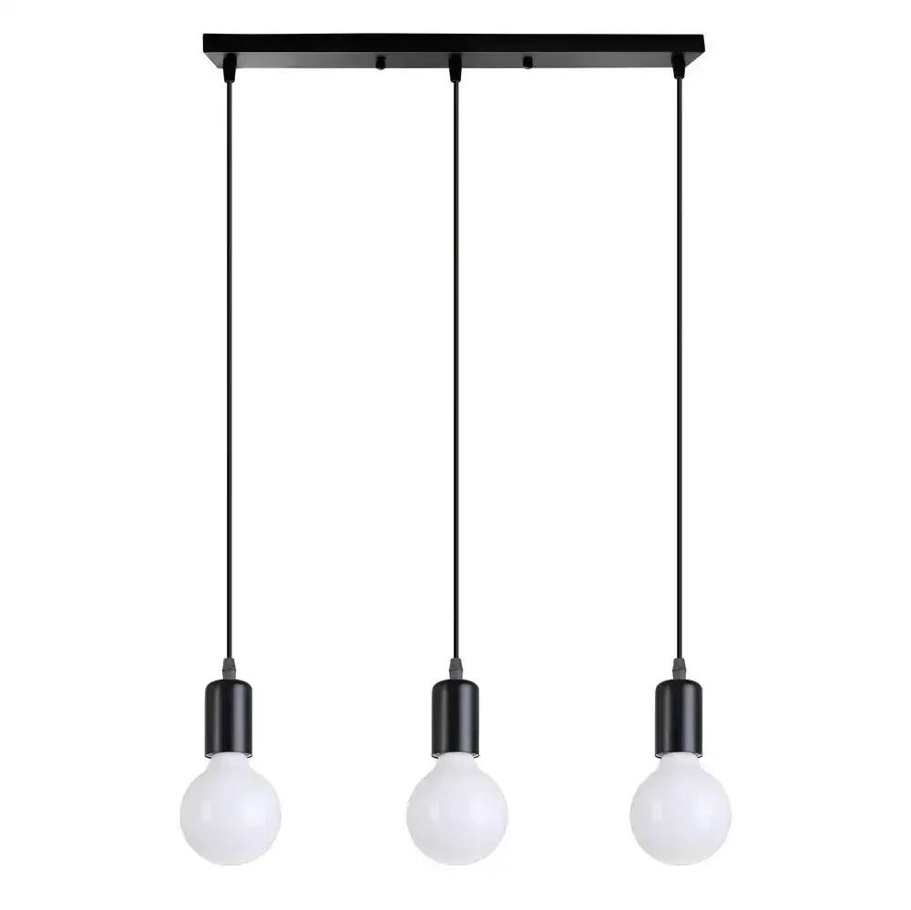 Modern industrial black cage pendant light dining room
