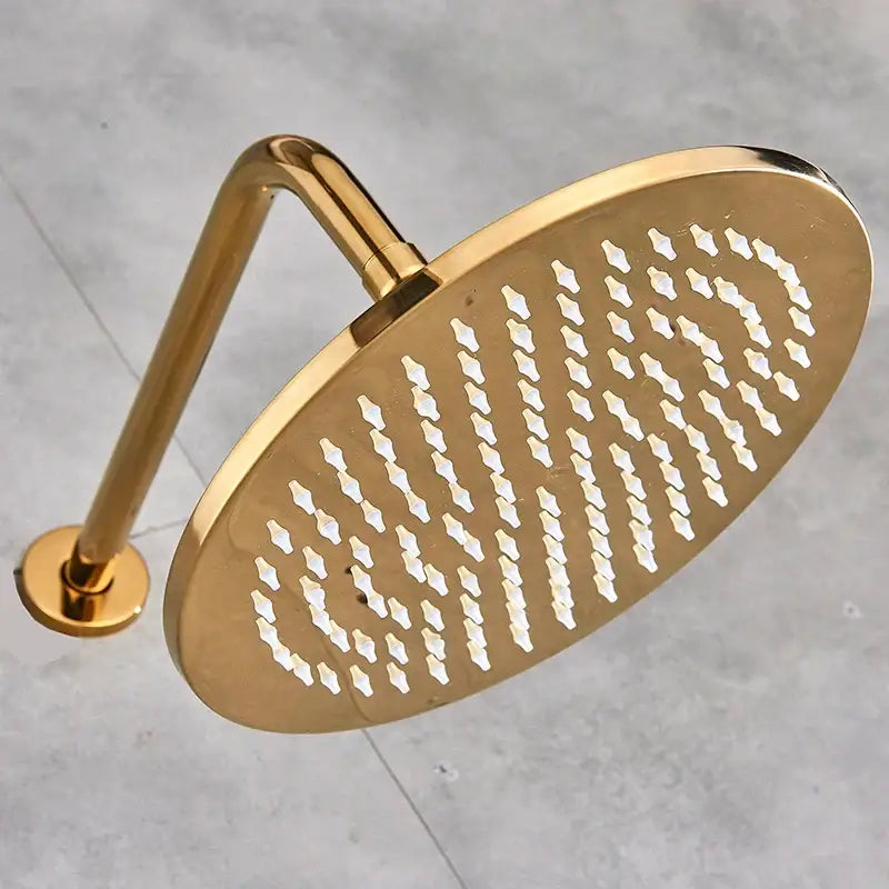 Modern led round gold shower head bathroom crystal droplet design