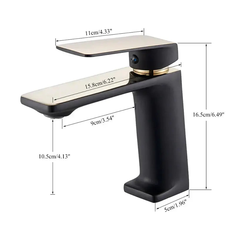DecorBites™ Black Basin Mixer Tap Vessel Sink Faucet Hot Cold Water Luxury