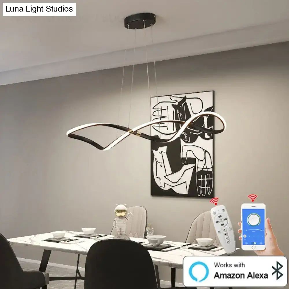 DecorBites™ Matte black Modern Led Chandelier For restaurant Kitchen island Hanging lamps Living room Bedroom