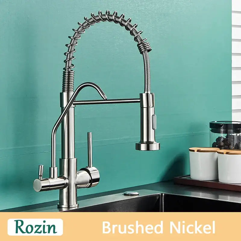 DecorBites™ Black Pull Down Pure Water Kitchen Faucet Swivel Hot Cold Water Taps