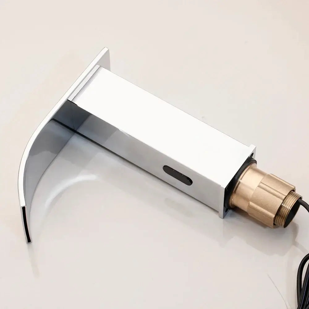 Modern matte black waterfall automatic sensor water mixer bathroom faucet