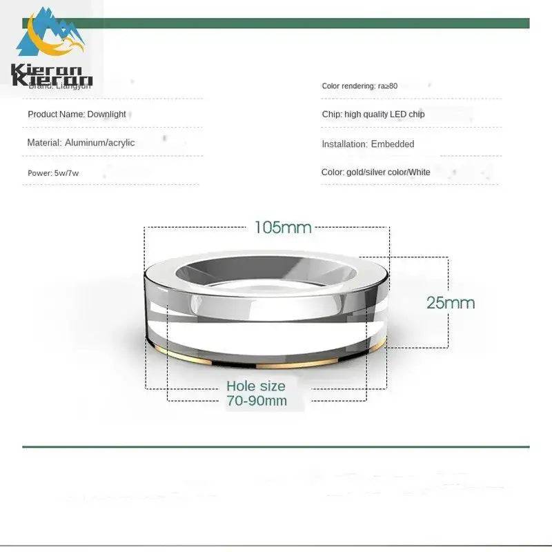 DecorBites™ Crystal LED Ceiling Spotlight for Living Room, Bedroom, Bathroom - Modern Embedded Kitchen Light Fixtures