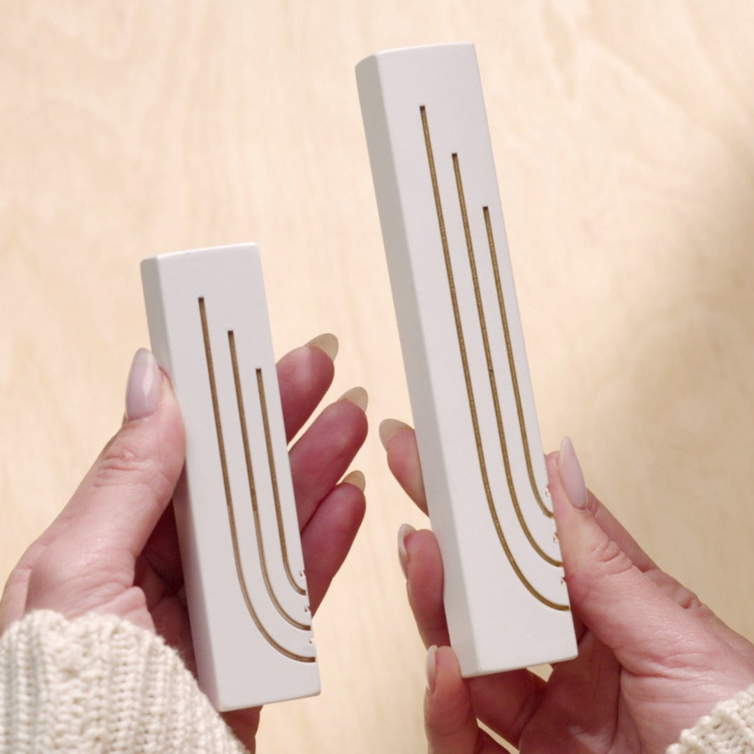 Concrete Mezuzah with Elegant Gold Engraving – Glam Series