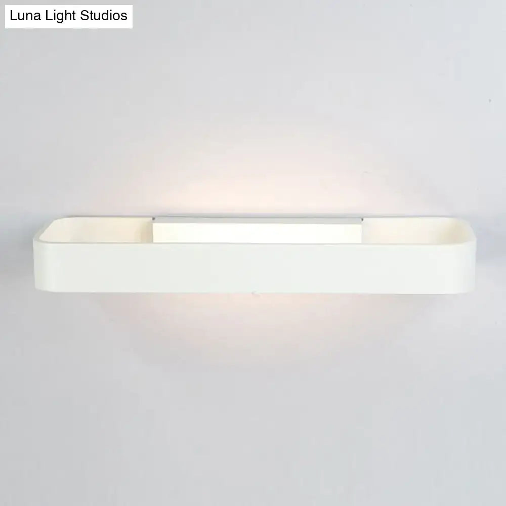 Modern minimalist black & white rectangular wall lamp bedroom light