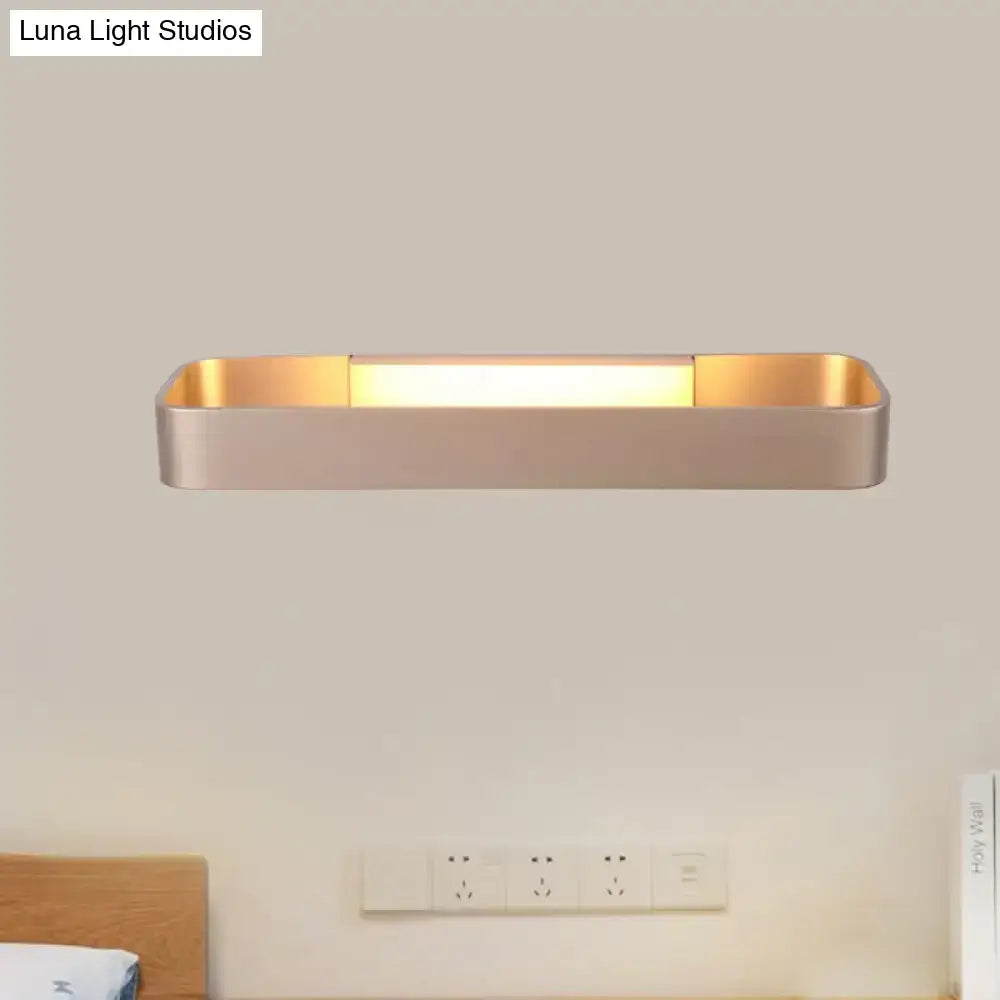 Modern minimalist black & white rectangular wall lamp bedroom light