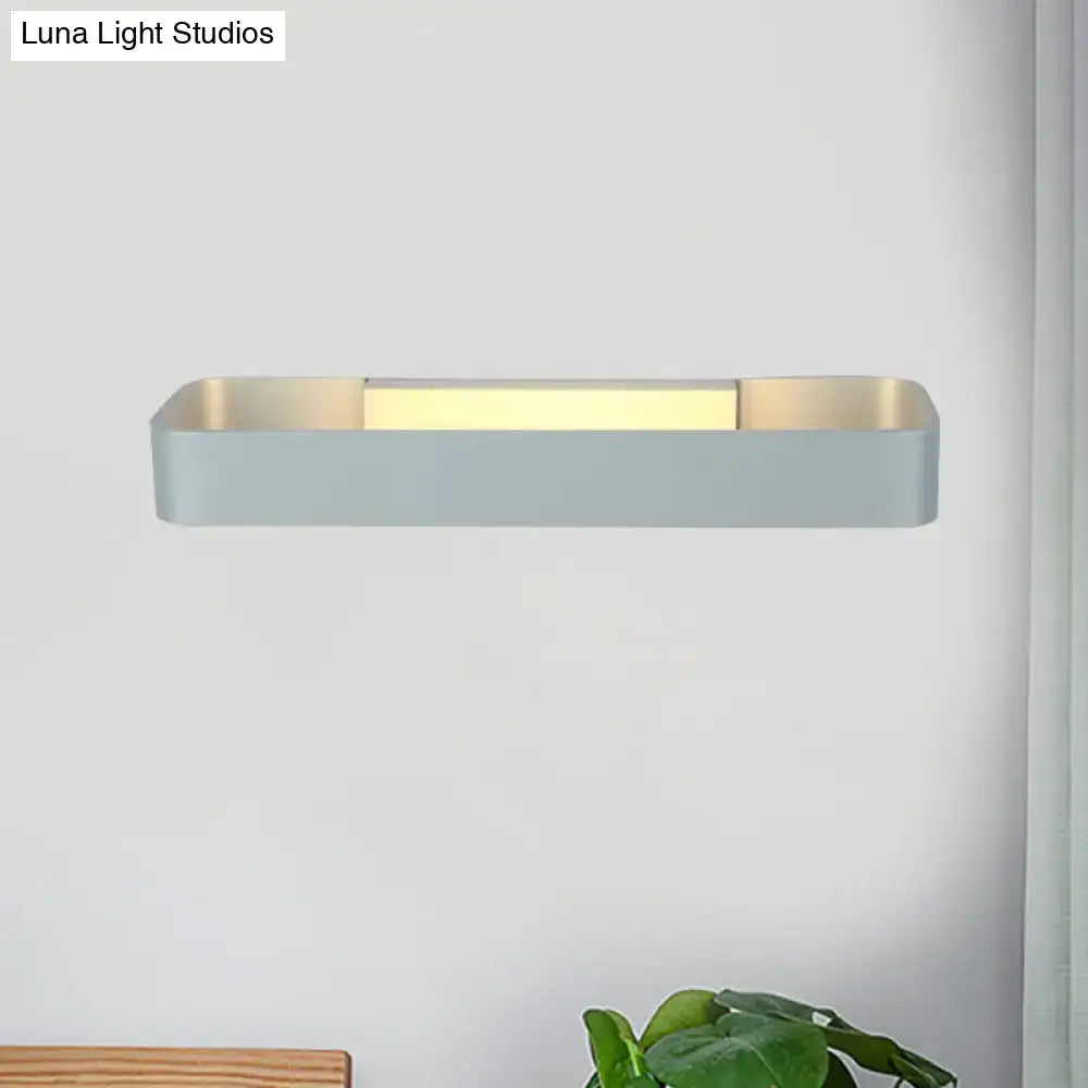 Modern minimalist black & white rectangular wall lamp bedroom light