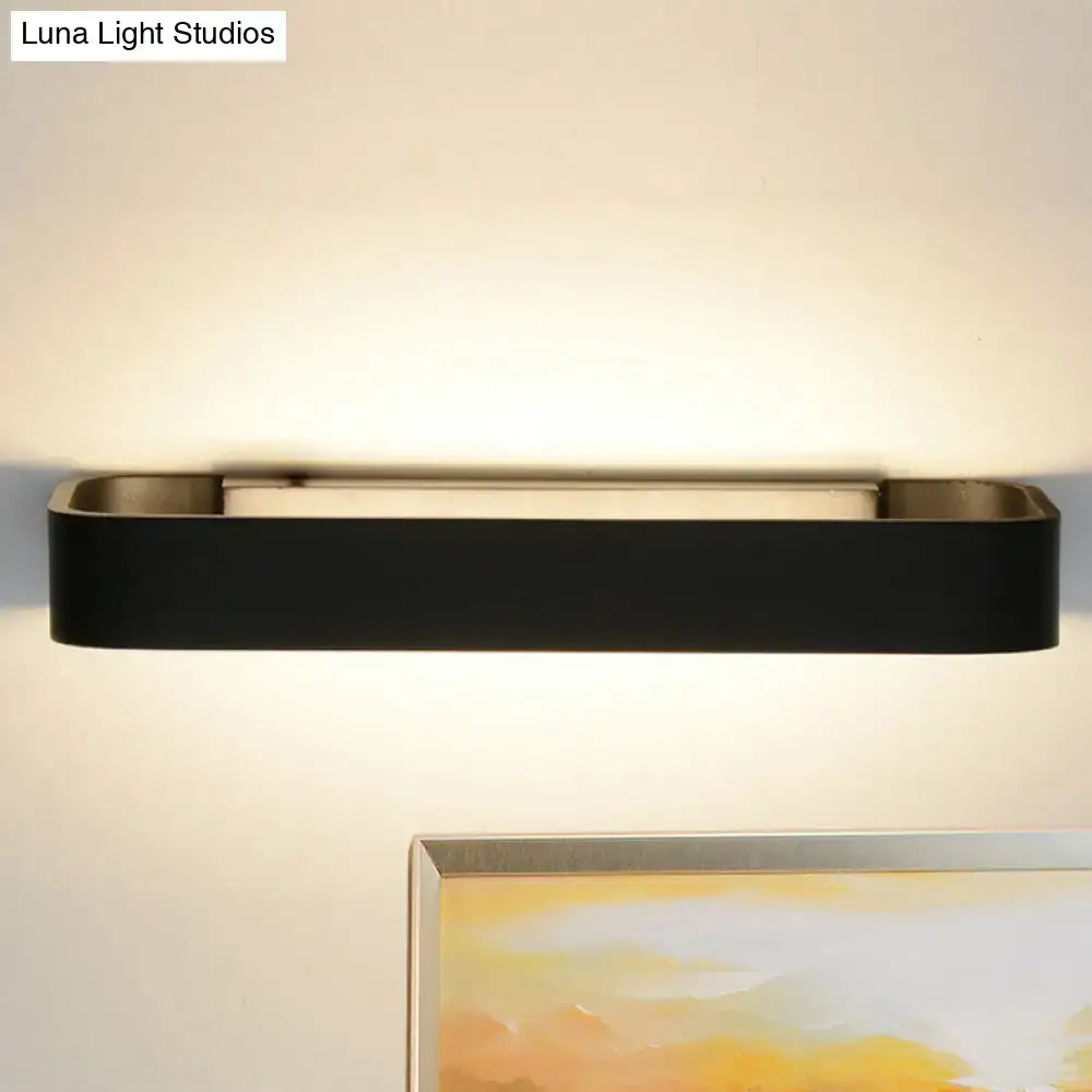 Modern minimalist black & white rectangular wall lamp bedroom light