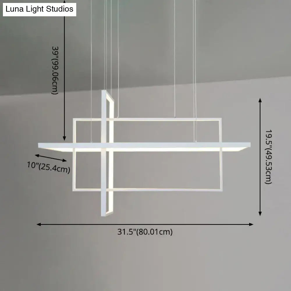 Modern minimalist white led rectangular pendant light kitchen x10 x12