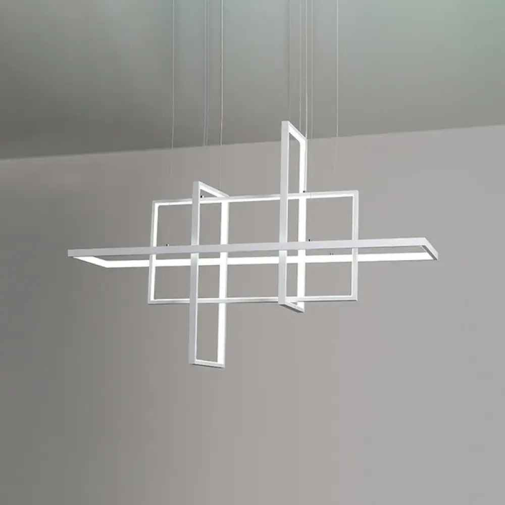 Modern minimalist white led rectangular pendant light kitchen x10 x12