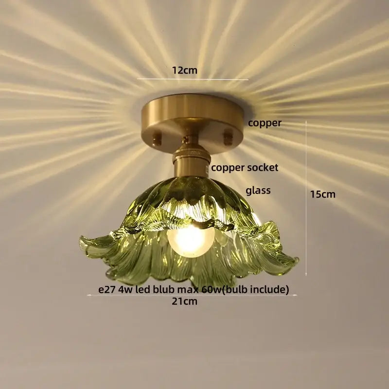 Modern nordic clear glass and gold ceiling light fixture bedroom lamp