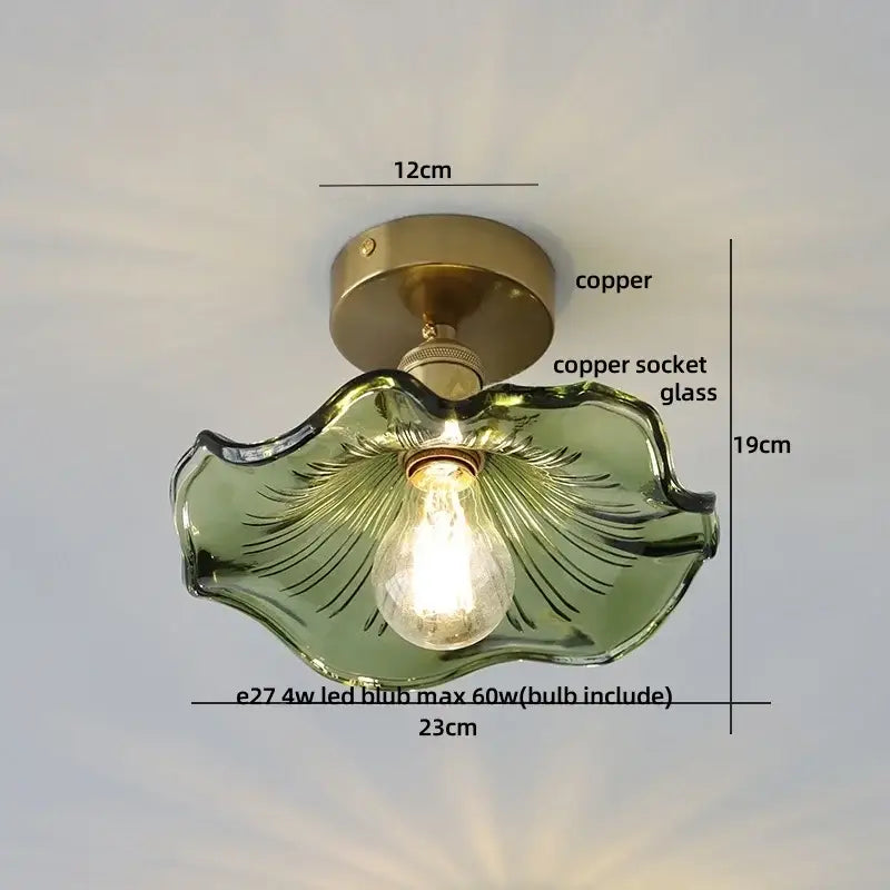 Modern nordic clear glass and gold ceiling light fixture bedroom lamp