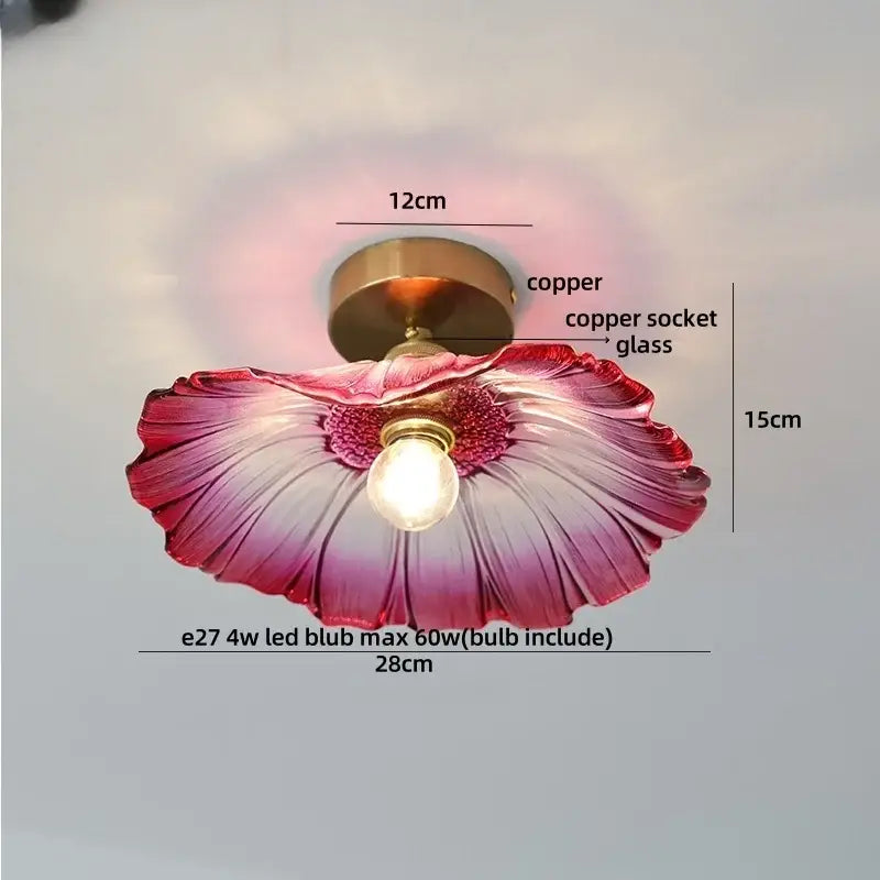 Modern nordic clear glass and gold ceiling light fixture bedroom lamp