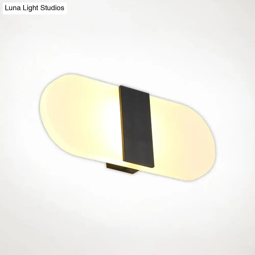 Modern oval rectangular convex led wall sconce bedroom light