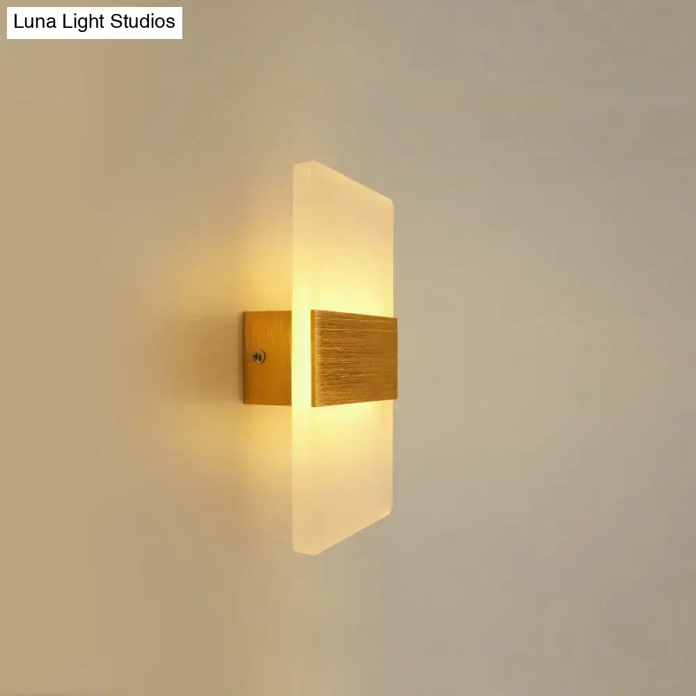 Modern oval rectangular convex led wall sconce bedroom light