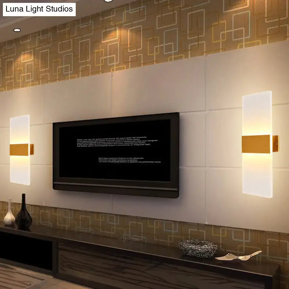 Modern oval rectangular convex led wall sconce bedroom light
