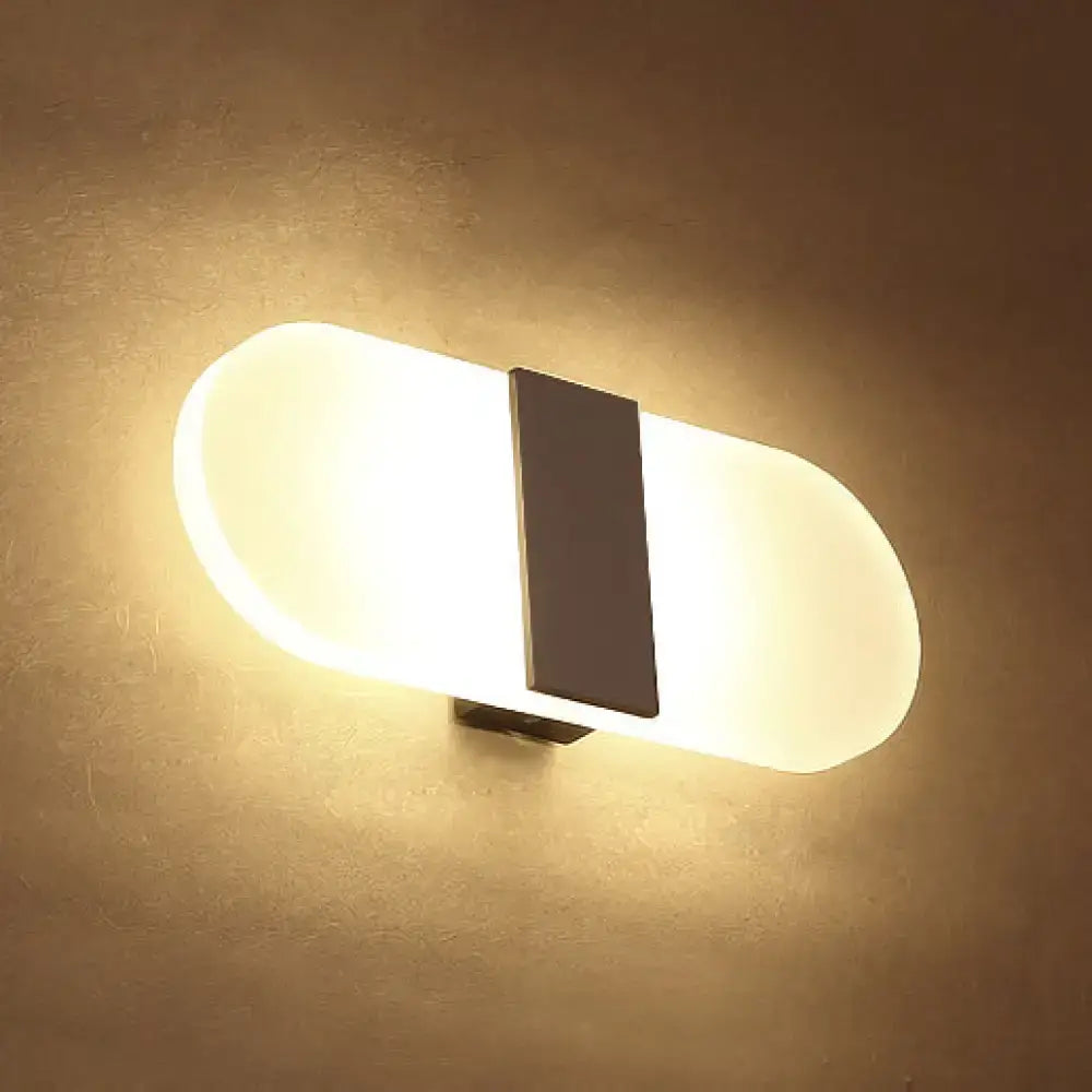 Modern oval rectangular convex led wall sconce bedroom light