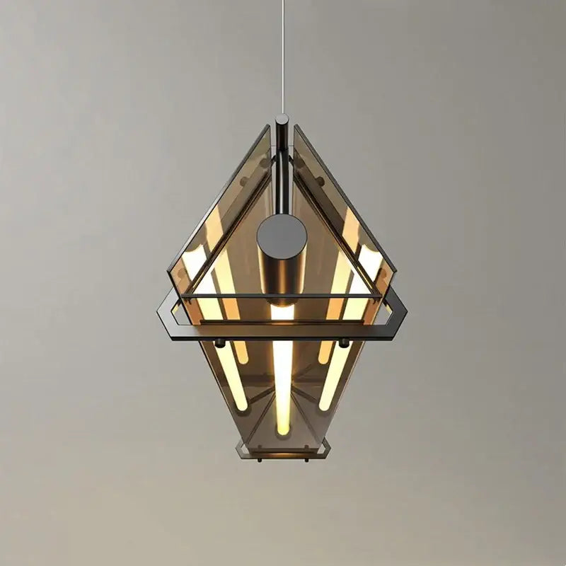 DecorBites™ Amber LED Pendant Lamp Tempered Glass Dining Table Minimalist Modern Design