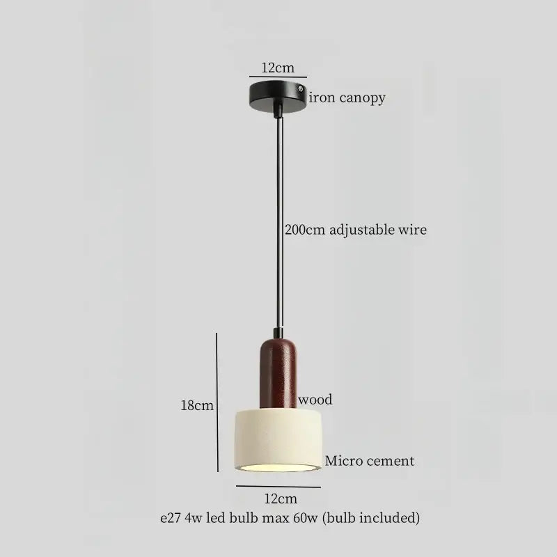 DecorBites™ Cement Cylinder LED Pendant Lamp | Modern Home Interior Lighting for Living Room & Kitchen