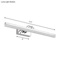 Modern silver linear led wall light bathroom acrylic shade warm white