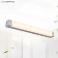 Modern silver rectangular led vanity light flush mount bathroom sconce