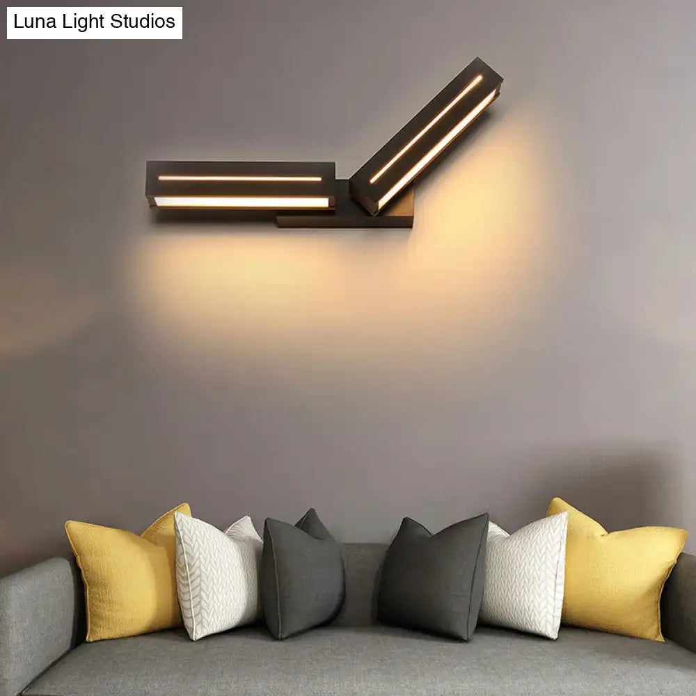 DecorBites™ Modern Acrylic Rectangle Wall Mounted Light for Bedroom - Black/White Sconce Light