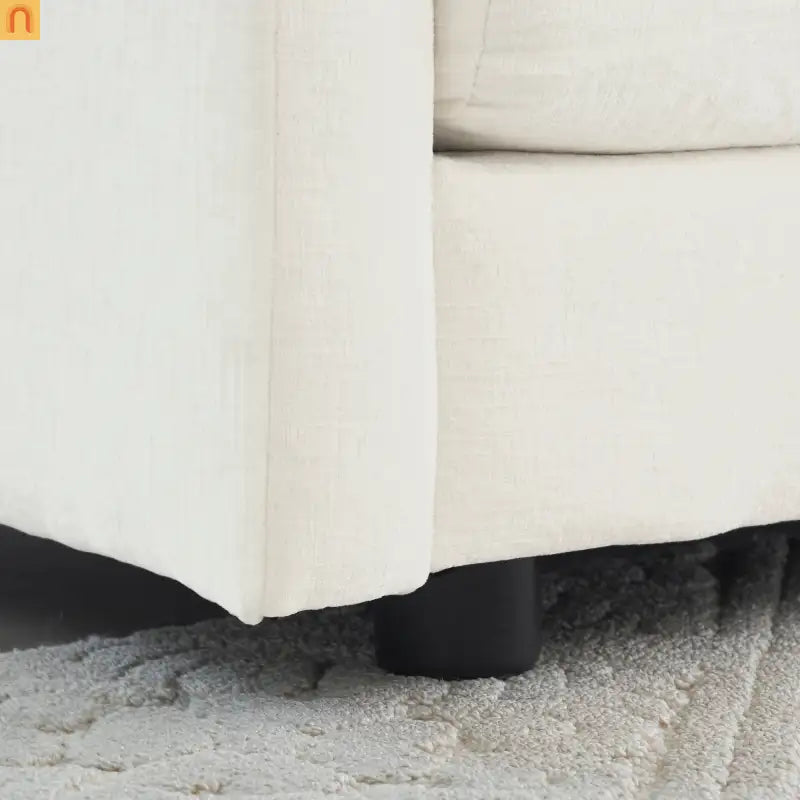 Sofa Set Modular Chenille White Deep Seat 7-Seat 3-Piece