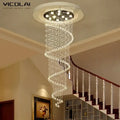Modern spiral crystal led ceiling chandelier for living room