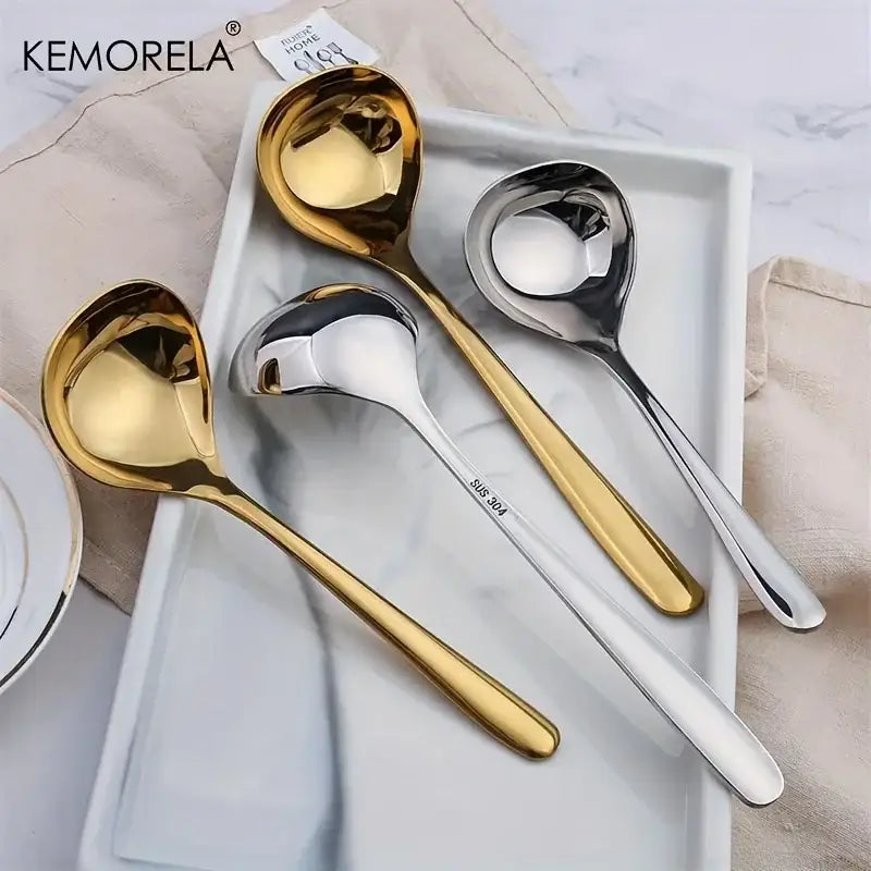 DecorBites™ 304 Stainless Steel Small Gravy Ladle - 21cm/8.1inch | Dishwasher Safe Sauce Spoon