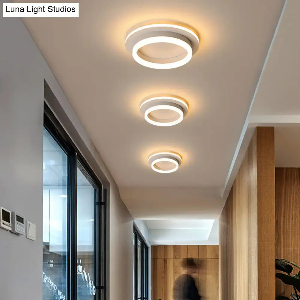 Modern tricolor ring led flush mount ceiling light for bedroom
