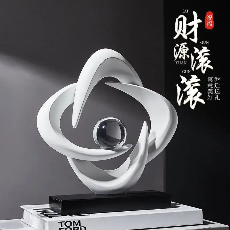DecorBites™ Abstract Resin Sculpture Figurine for Home Decor & Table Centerpiece