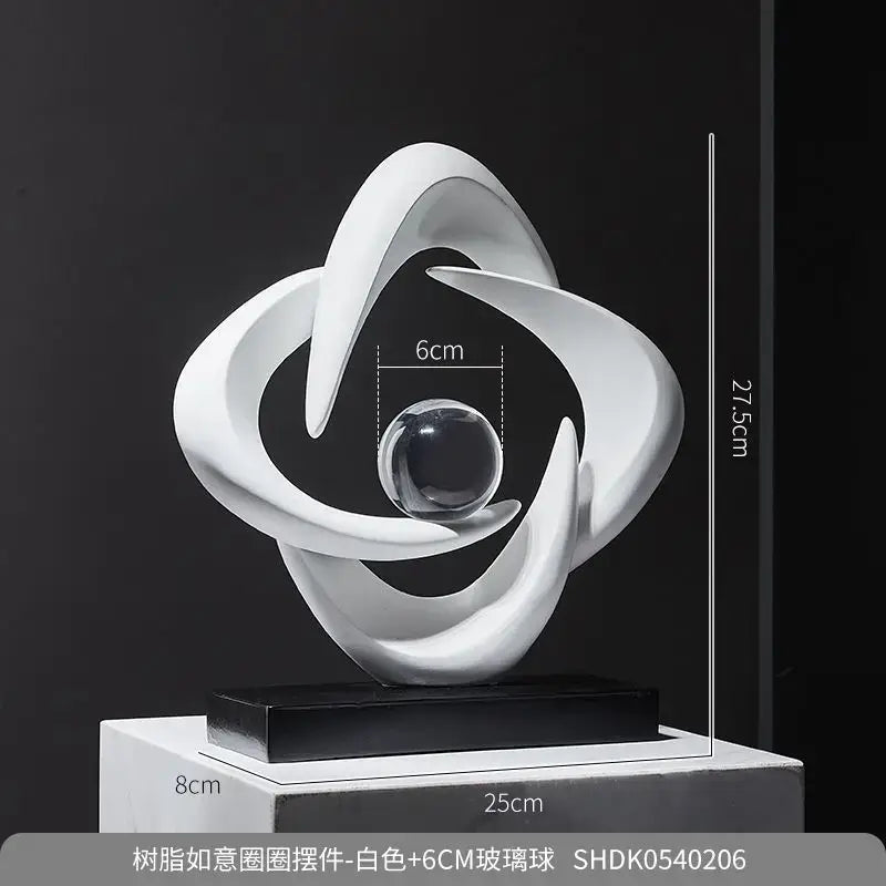 DecorBites™ Abstract Resin Sculpture Figurine for Home Decor & Table Centerpiece