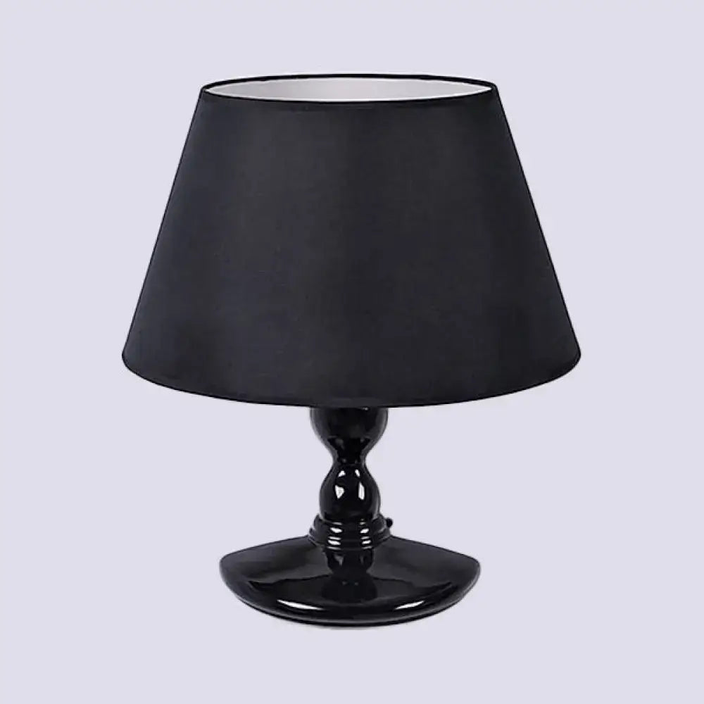 Modern white black cone ceramic wall sconce bedroom fabric light