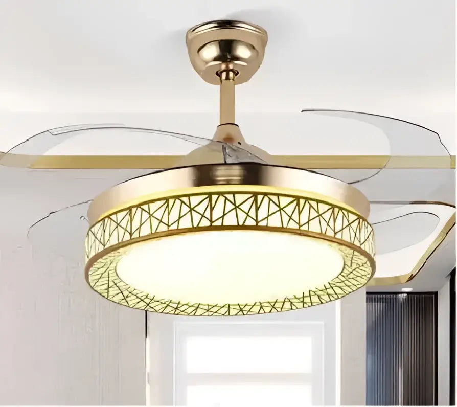 DecorBites™ Copper Ceiling Fan Lights Remote Control 36/42inch Gold Fan Lamps