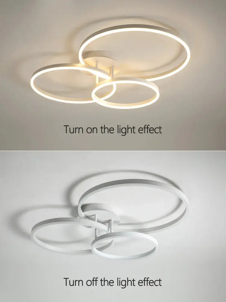 Modern white circular led decorbites ceiling lamp set for bedroom