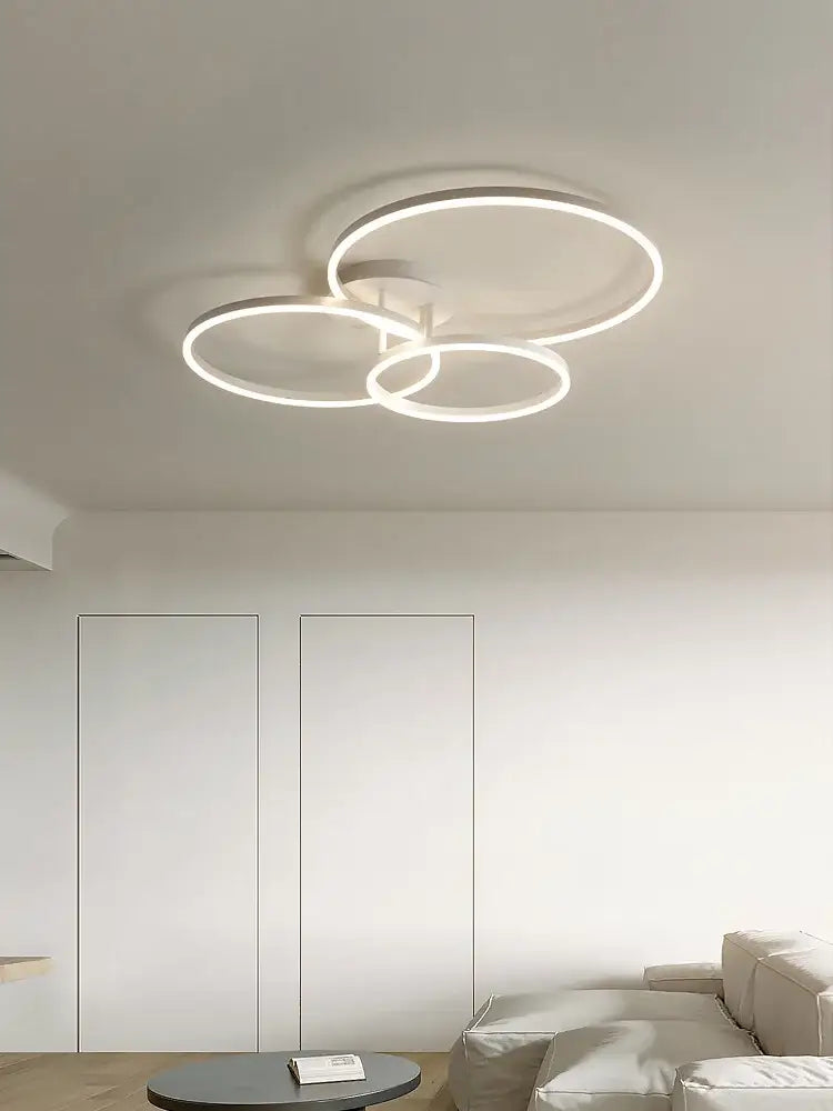 Modern white circular led decorbites ceiling lamp set for bedroom