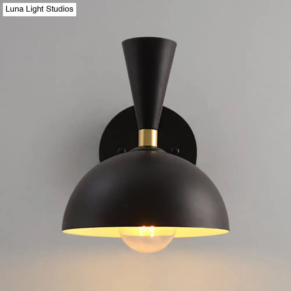Modern white & copper rotating node dome sconce bedroom light