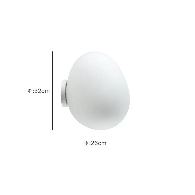 Modern white glass egg wall sconces bedroom wall lamp